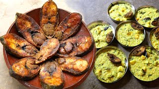 Ilish Vaja Khichuri | Sunday Special Lunch with Podmar Hilsha Fry and Bengali home style Khichuri