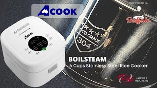 ACook BOILSTEAM 6 Cups Stainless Steel Rice Cooker