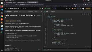 Leetcode 3876 | Construct Uniform Parity Array II | Weekly Contest 494