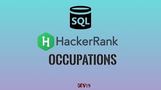 #22 Occupations | HackerRank SQL Solutions #sql #MYSQL #DATABASE #SELECT #hackerrank