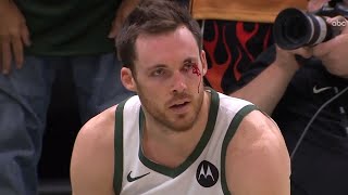 Pat Connaughton can't believe this wasn't a foul... | Bucks vs Nets G4