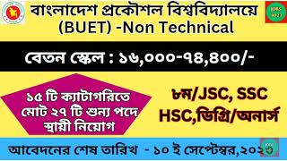 বাংলাদেশ প্রকৌশল বিশ্ববিদ্যালয় নিয়োগ বিজ্ঞাপ্তি 2023 || BUET job circular 2023.