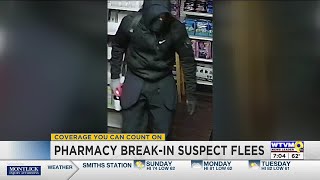 Lee County Sheriff's Office searching for suspect after pharmacy break-in
