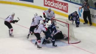 Pavel Francouz freezes the puck at descent moment