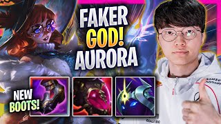 FAKER IS AGOD WITH AURORA! *NEW BOOTS* - T1 Faker Plays Aurora MID vs Jayce! | Season 2025