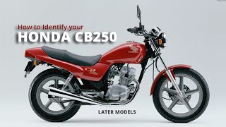 How to identify your Honda CB250 (Australia)