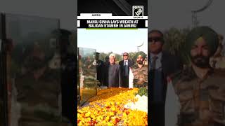 J\u0026K LG Manoj Sinha lays wreath at Balidan Stambh in Jammu