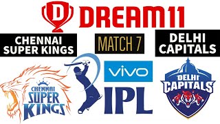 CSK vs DC Dream11 | Chennai Super Kings vs Delhi Capitals | IPL 2020 Match 7 | GL Picks