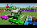 load bulls sheeps horses cows goats rams u0026 transport with valtra tractor fs22