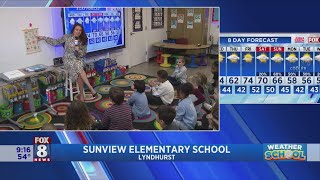 Sunview Elementary students help Fox 8's Alexis Walters with 8-day forecast