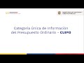 CUIPO - Categoría Única de Información del Presupuesto Ordinario - Capacitación N. de Santander 2023