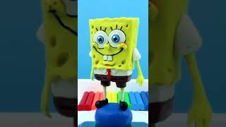 SpongeBob SquarePants ➤ timelapse. Made from Plastilina Tutorial. Polymer Clay #shorts