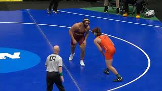 Gable Steveson (Minnesota) vs Taye Ghadiali (Campbell) 2021 NCAA Wrestling Championships Round 1