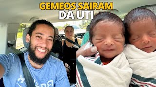 Gemeos sairam da UTI e foram para casa