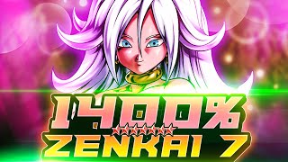 Z7, 1400%, 14* GRN 21 IS A DECENT ZENKAI BUT IN A BAD META FOR HER! | Dragon Ball Legends