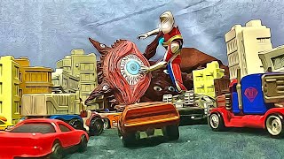 ウルトラマンダイナvsガンQ Ultraman Dyna vs Kaiju Eye Gan-Q | Ultraman Stop Motion | LJPL Animation