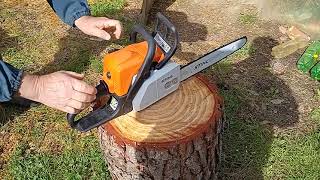 Motosega STIHL ms 170 start sound e in azione chainsaw sound in action