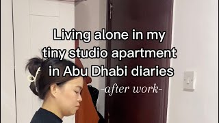 Living alone in my tiny studio apartment in Abu Dhabi + after work vlog