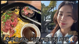 [여행vlog]혼자 떠난 무계획 후쿠오카 - 지금은 웨이팅시대^__^|카와미야함바그|오호리공원|후쿠오카공항면세점|하카타역카페|하카타역추천