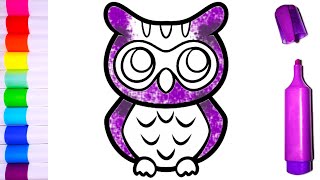 For Kids Drawing Coloring | 색칠하기 책 아이들을위한 올빼미 그리는 법 | Coloring page how to draw an owl