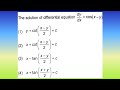 The solution of differential equation dy/dx = cos(x - y):...| Doubtify JEE