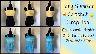 Crochet Summer Crop Top | Crochet Fringe Crop Top | Easy Crochet Crop Top Beginner Friendly