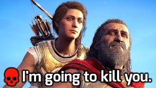 Teary-Eyed Kassandra Kills Leonidas, Her Grandfather (All Choices). AC Odyssey, Fate of Atlantis DLC