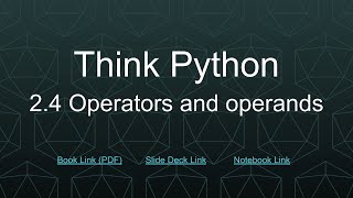 Think Python Ch 2 Sec 4