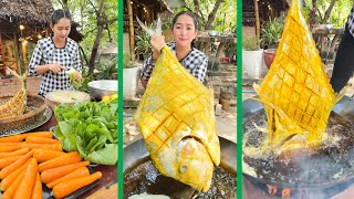 Mommy Chef Sros fry fish and cook juicy vegetables | Fry fish and cook - Cooking