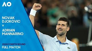 Novak Djokovic v Adrian Mannarino Full Match | Australian Open 2024 Fourth Round