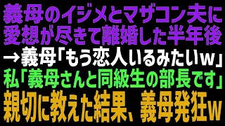 【スカッとする話】息子ラブな義母に嫌われ、マザコン夫にも愛想が尽きて結婚半年で離婚した私。数か月後、偶然出会った義母に、最近できたらしい元夫の恋人を教えたところ