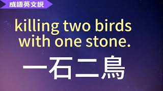 【成語英文說】kill two birds with one stone 一石二鳥 | 10個例句 | 中英字幕對照