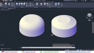 AutoCAD Tutorial: Fillet and Chamfer Commands - How to Use on 3D Round shape objects - QasimCAD