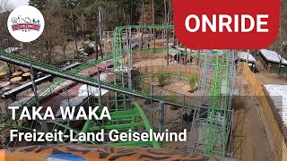 Taka Waka Onride - Mitfahrt neue Achterbahn in Freizeit-Land Geiselwind (Neuheit Attraktion 2022)