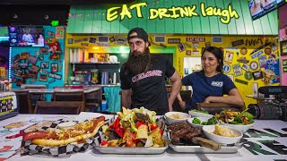 ATTEMPTING THE HUGE EATING CHALLENGE AT THE RUDEST RESTAURANT IN AMERICA! | BeardMeatsFood