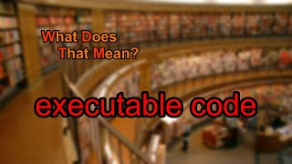 What does executable code mean?