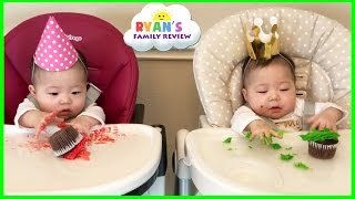 Twin Babies Half Birthday Celebration and Presents Opening Morning! Ryan's Family Review Vlog