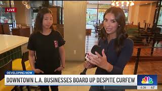 Downtown LA businesses board up despite curfew