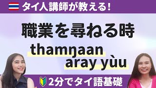 【タイ語基礎】職業はなんですか？✨