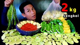 MUKBANG JENGKOL ‼️ Lalap pete, Sambal terasi, mukbang Lalapan Mentah, Thailand food, Thai Mukbang