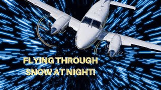 Flying Through Snow in a Plane at Night - INCREDIBLE 4K