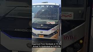 Nandyala To Hyderabad Bus #shorts #shortsfeed #buslover #bus #ytshorts