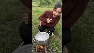 Single mom show SURVIVAL in Forest p15🍲😊👍#camping#bushcraft#outdoor#shorts