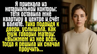 Я приехала из нотариальной конторы: тётя оставила мне квартиру в центре и счёт в валюте. Тихо...