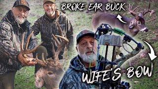 Paw Paw Gets the Broke Ear Buck with His Wife's Bow!