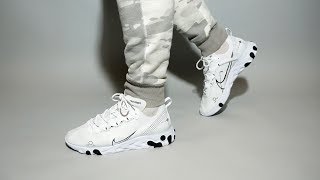 Nike React Element 55 White Black CU3009-100 on feet