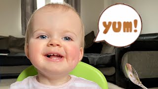 ISLA EATS | CUTE BABY LOVES food!! FUNNY \u0026 SWEET Baby Eating! CHUBBY CHEEKS