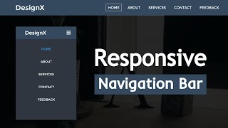 Responsive Navigation Menu Bar using HTML CSS \u0026 JavaScript