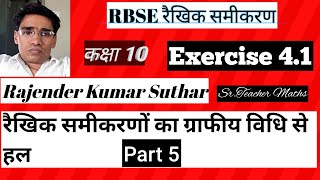 RBSE कक्षा 10 रैखिक समीकरणों का आलेखीय विधि द्वारा हल