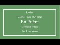 En Prière - Fauré - Low